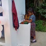 The debut of the new hand washing station at the Pre-School!
